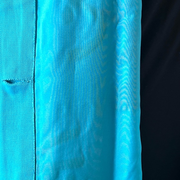 Gretchen Scott Twill Twig Jacket Turquoise Embroidered Button Front Medium - Picture 12 of 13